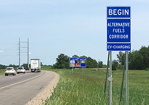 Photo of alternative fuels sign.